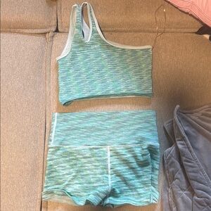 Aerie Green and Blue Activewear Set